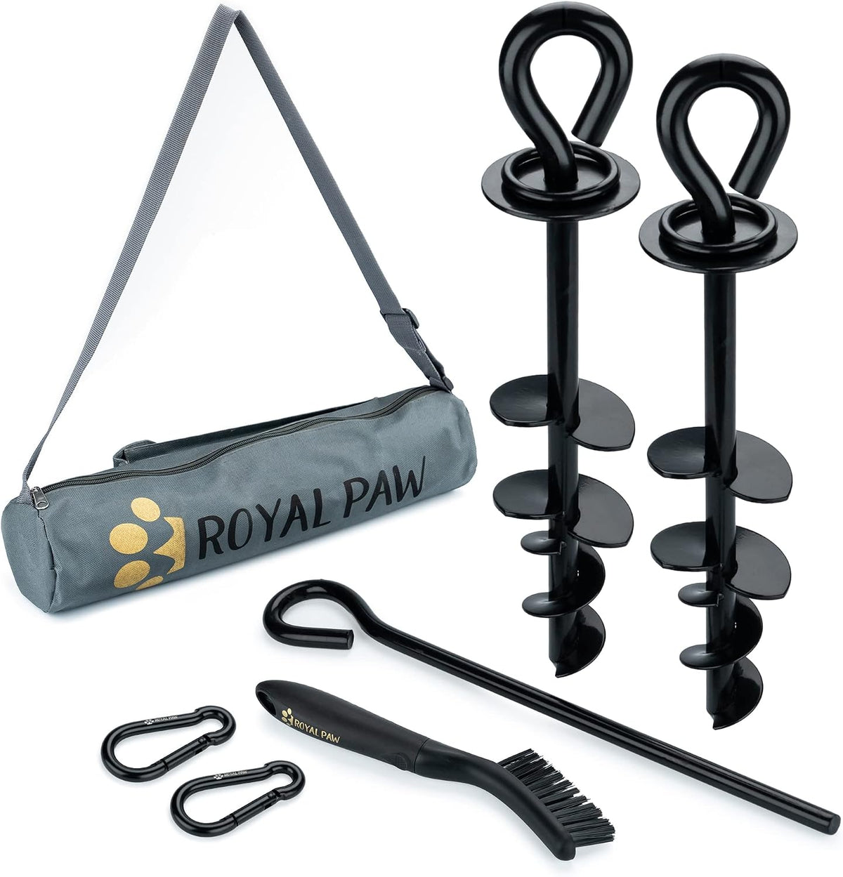 ROYAL-PAW Dog Tie Out Stake - for Large Dogs up to 210 lbs - Heavy Duty Dog Stake for Yard, Beach & Camping Outside - Be