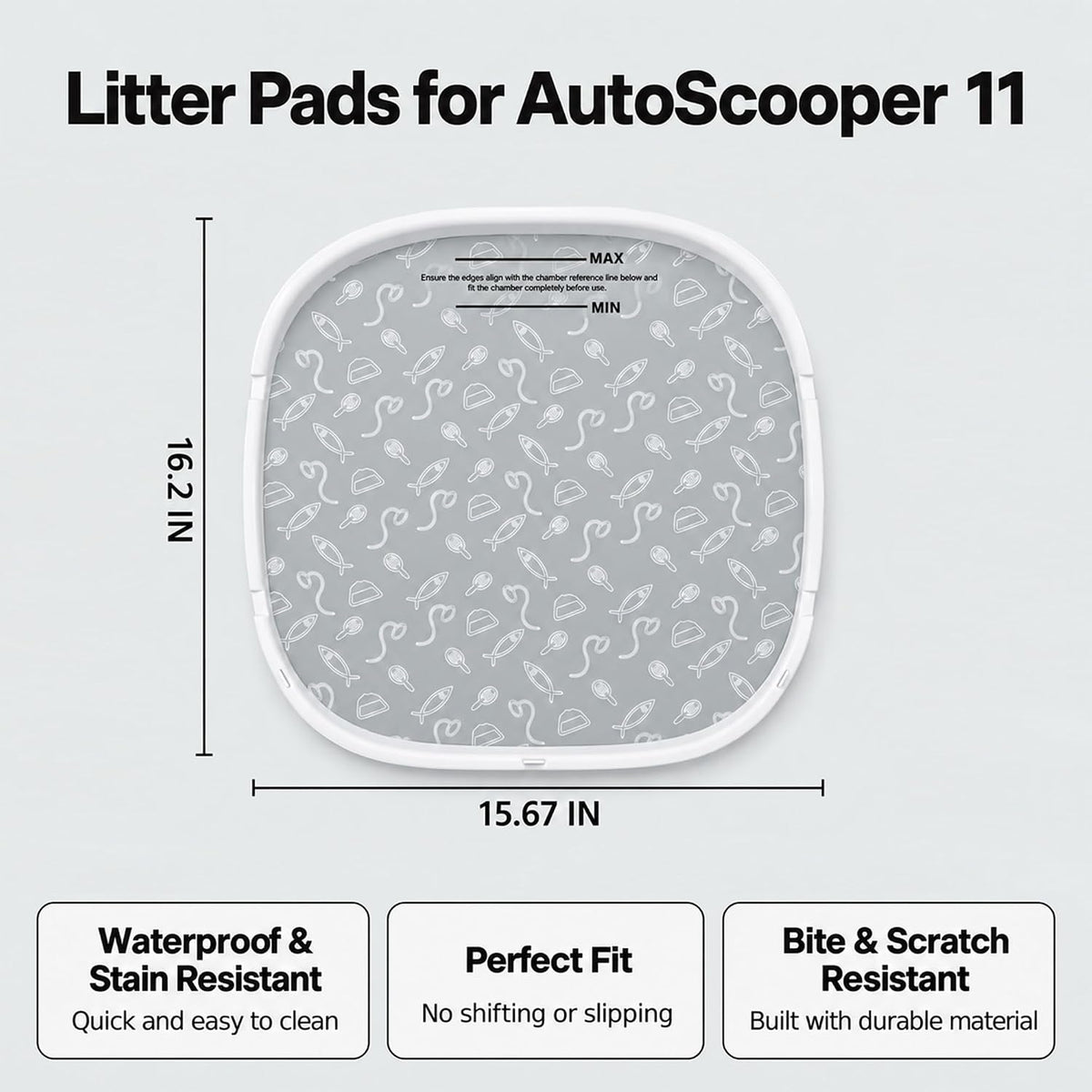 2-Pack Replacement Litter Pads for AutoScooper 11, Not for AutoScooper 12