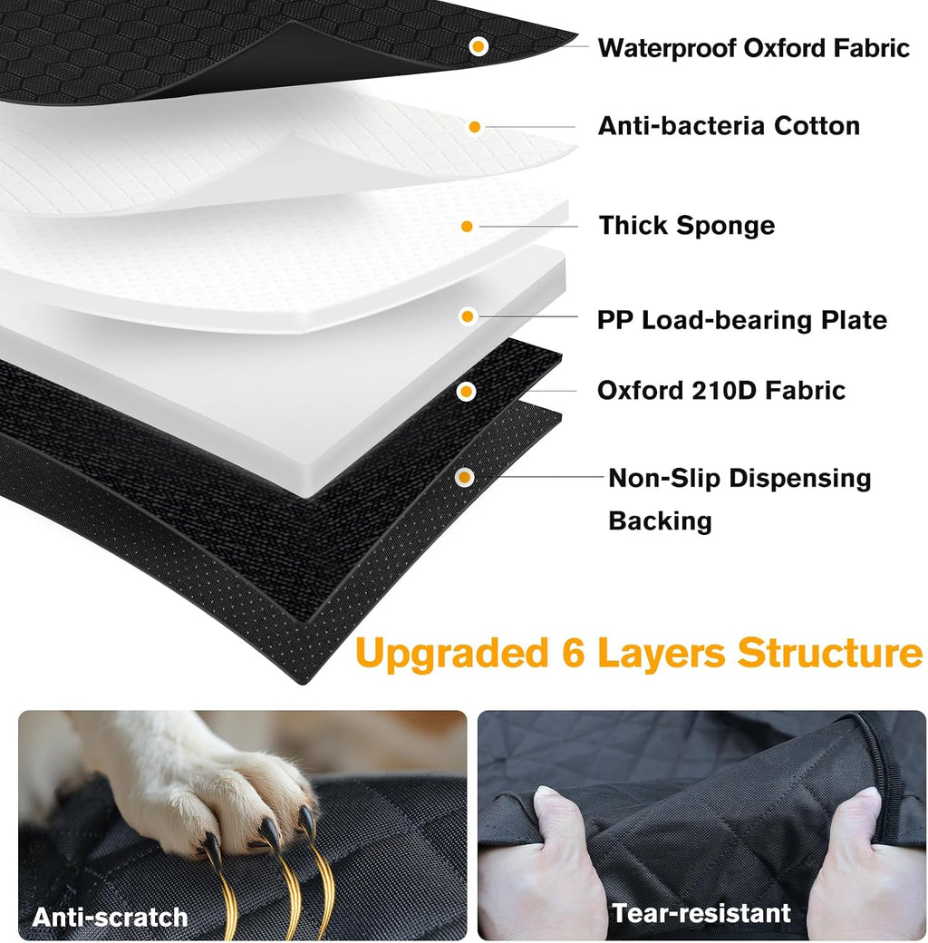 Dog Car Seat Cover for Back Seat, Hard Bottom Back Seat Extender
