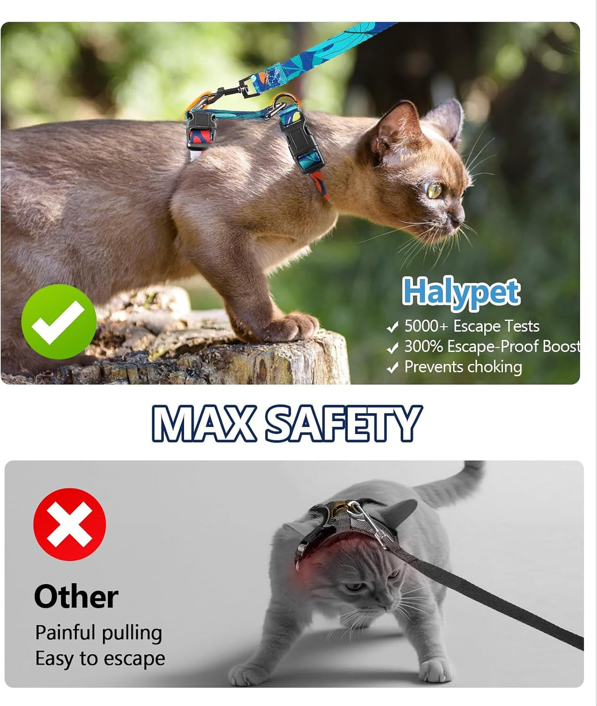 Cat Harness and Leash Set, Escape Proof Cat Harnesses