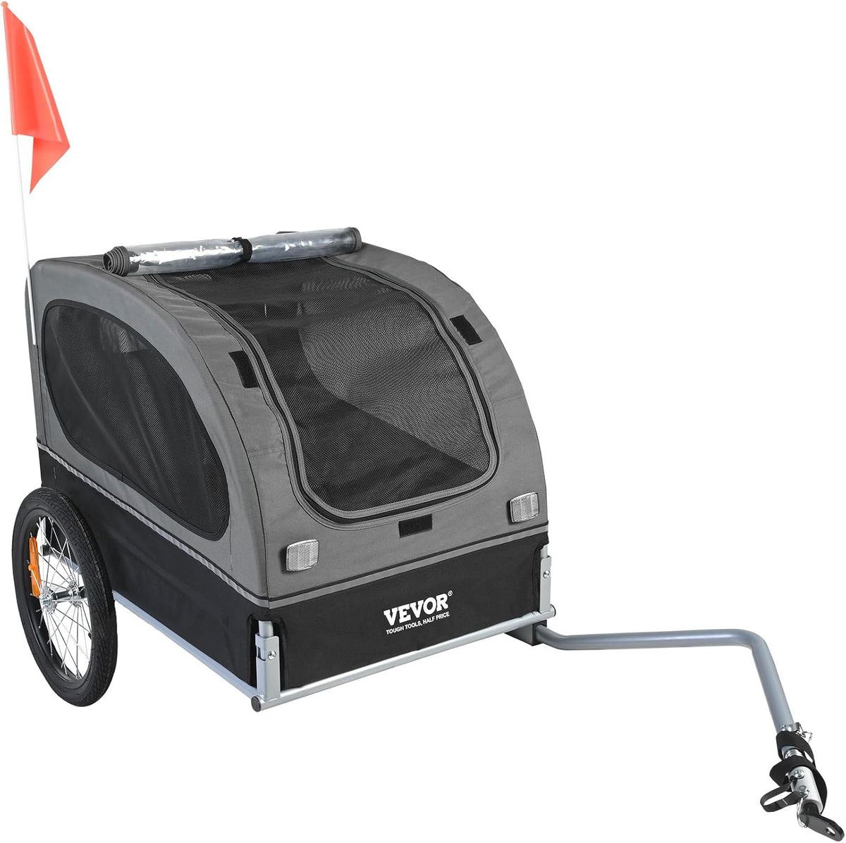 VEVOR Dog Bike Trailer, Supports up to 88 lbs, Pet Cart Bicycle Carrier, Easy Folding Frame with Quick Release Wheels, U
