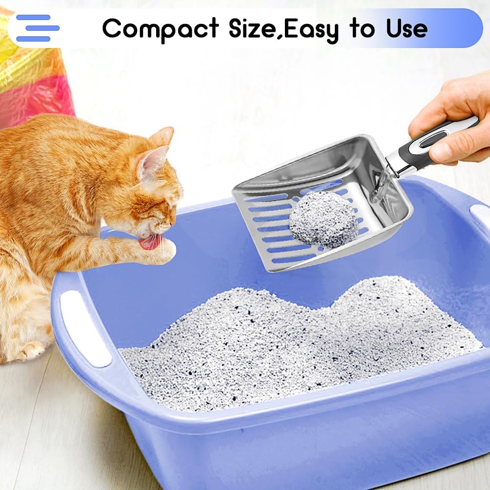 Stainless Steel Cat Litter Scoop,Metal Cat Litter Scoop,Kitty Metal Scooper,Sturdy Mesh Scooper