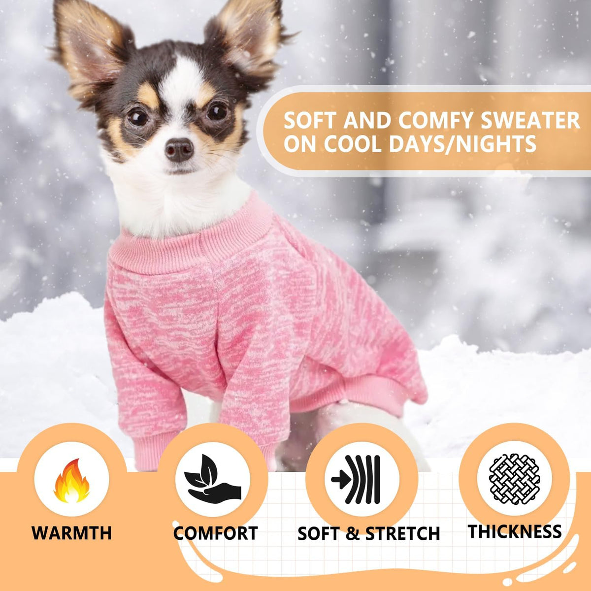 2 Pack Dog Sweaters for Small Dogs Girl Boy Fleece Fall Winter Dog Clothes