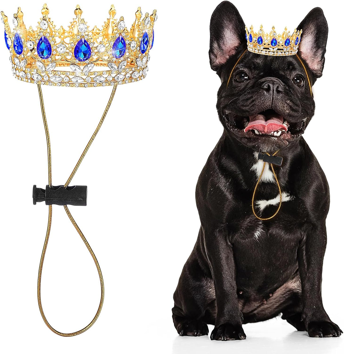 Abbylike White Small Dog Birthday Crown Queen for Pet Costume