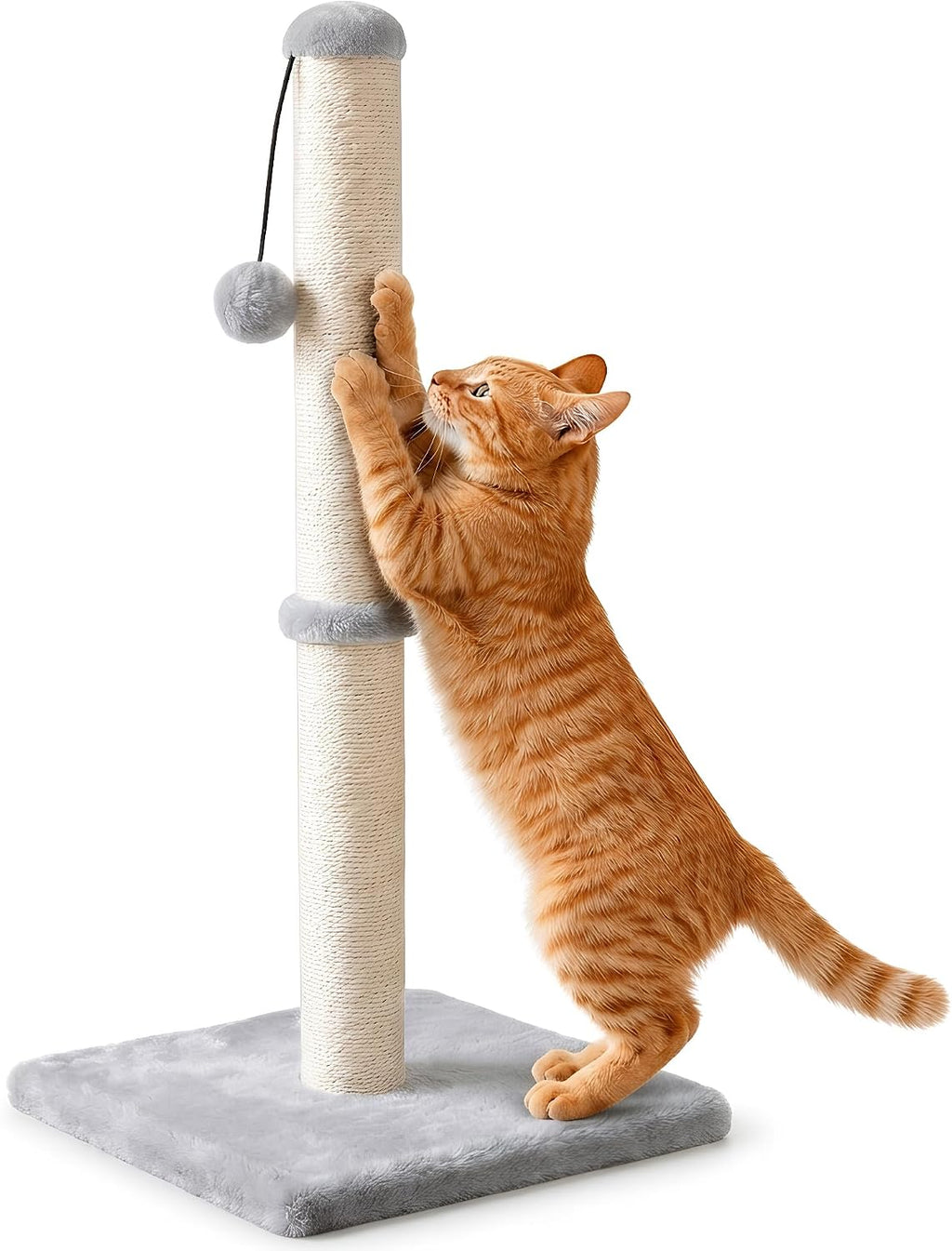 Dimaka 29" Tall Cat Scratching Post with Sisal Rope, Grey
