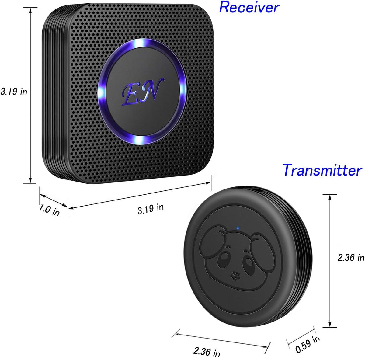 Dog Door Bell, Wireless Doggie Doorbells for Potty Training, Door Bell for Dogs to Go Outside, Dog Bells with 1 Receiver