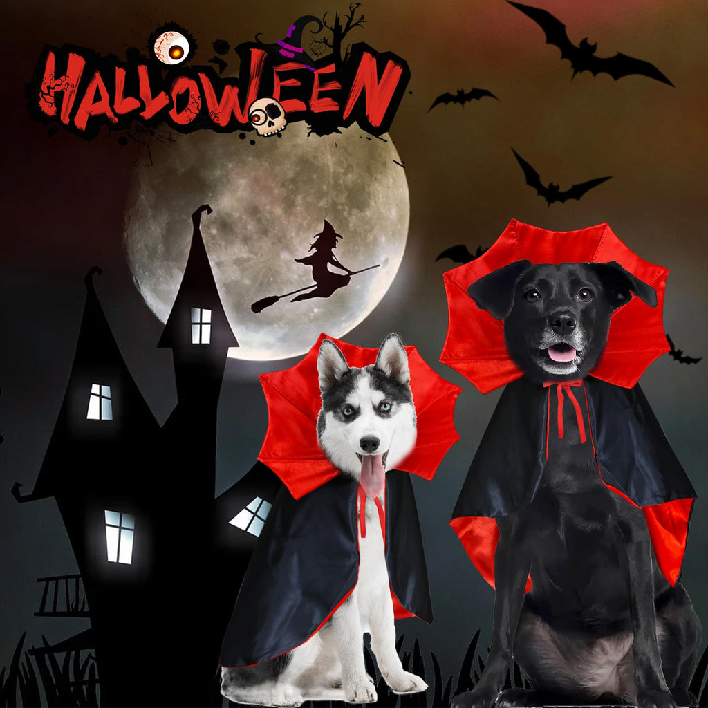 GOYOSWA Dog Halloween Costumes, Dog Vampire Devil Cloak Cape Costume Halloween Costumes for Small Medium Large Dogs Pets (Large)