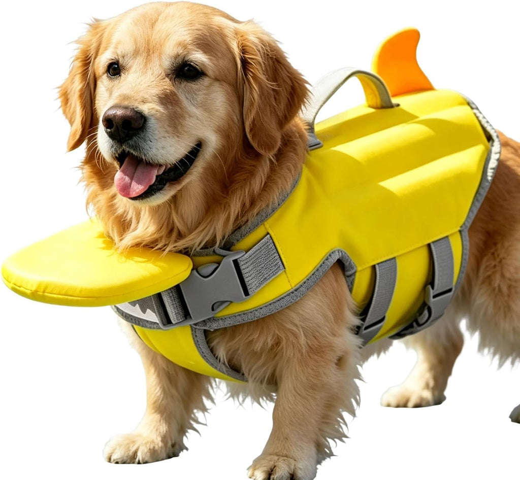 Dog Life Vest XS/S/M,Nylon Swim Jacket Adjustable with Chin Rest FrontFloat