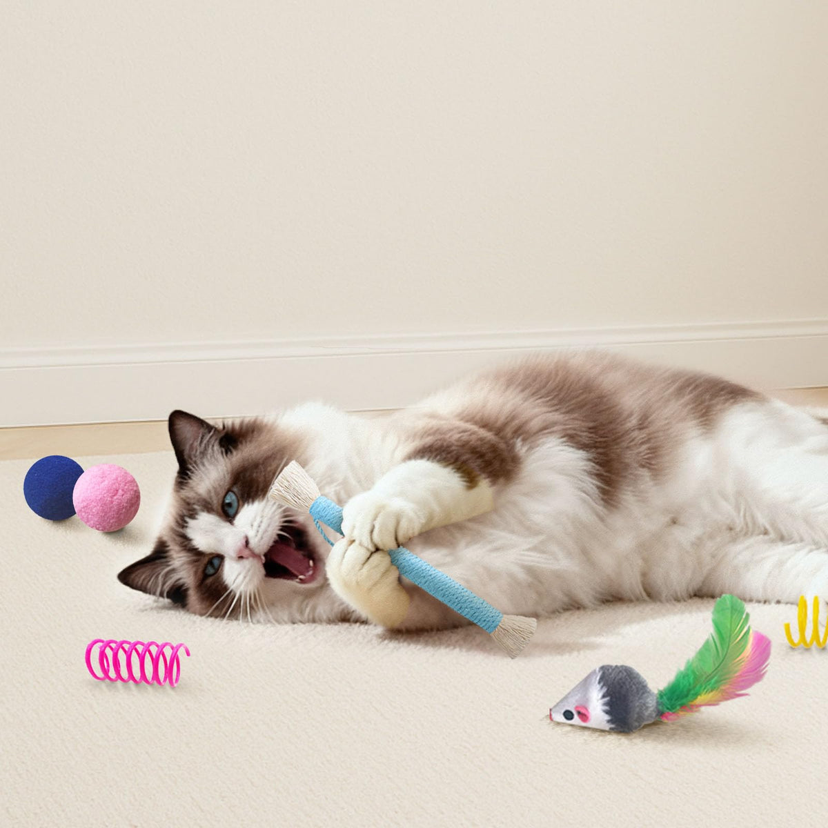 YULOYI Cat Toys for Indoor Cats, 34 Pack Interactive Cat Toy Set for Kitten