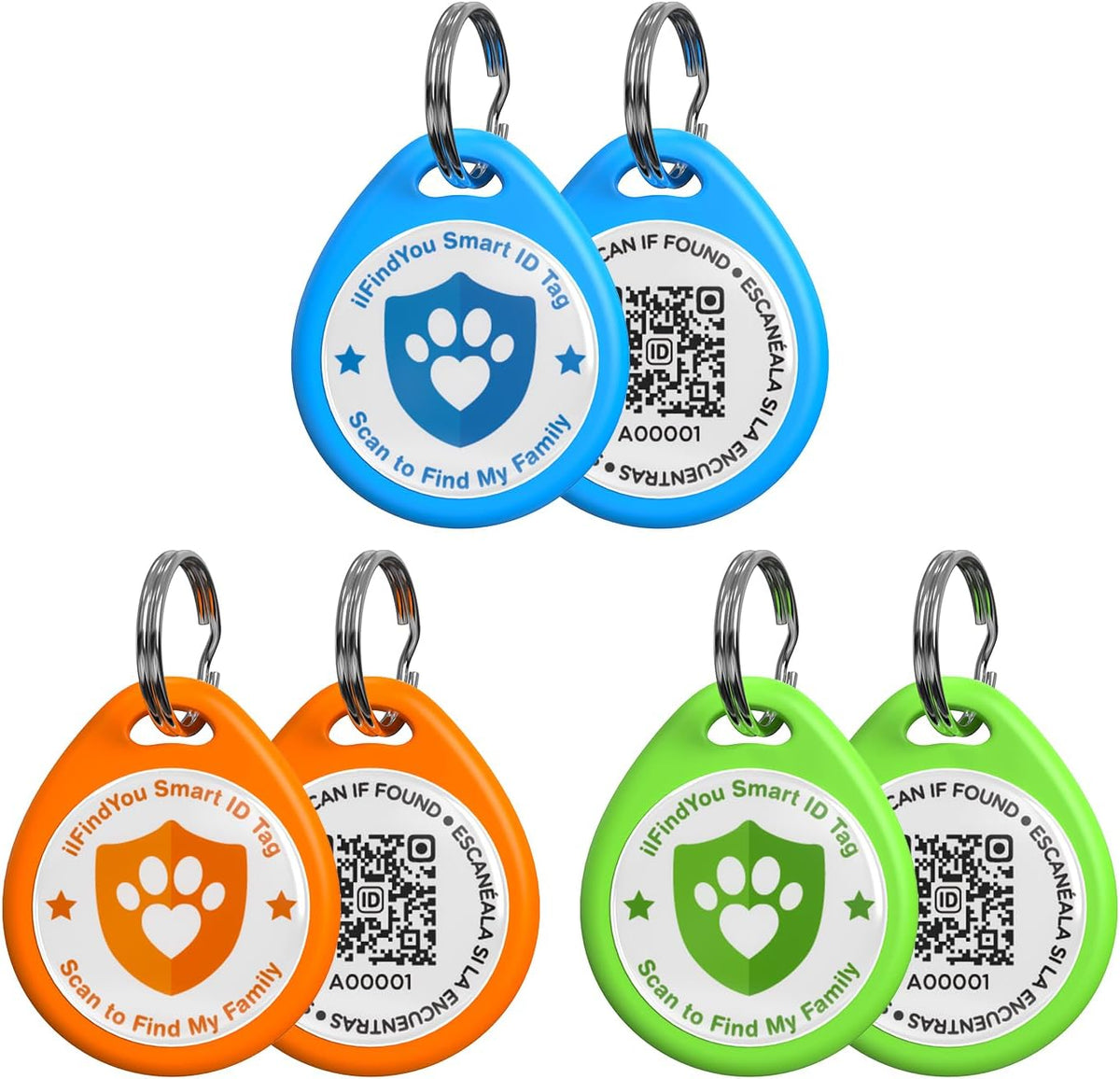 QR Code Cat Tags Personalized Small, Real-time Alerts, Pink