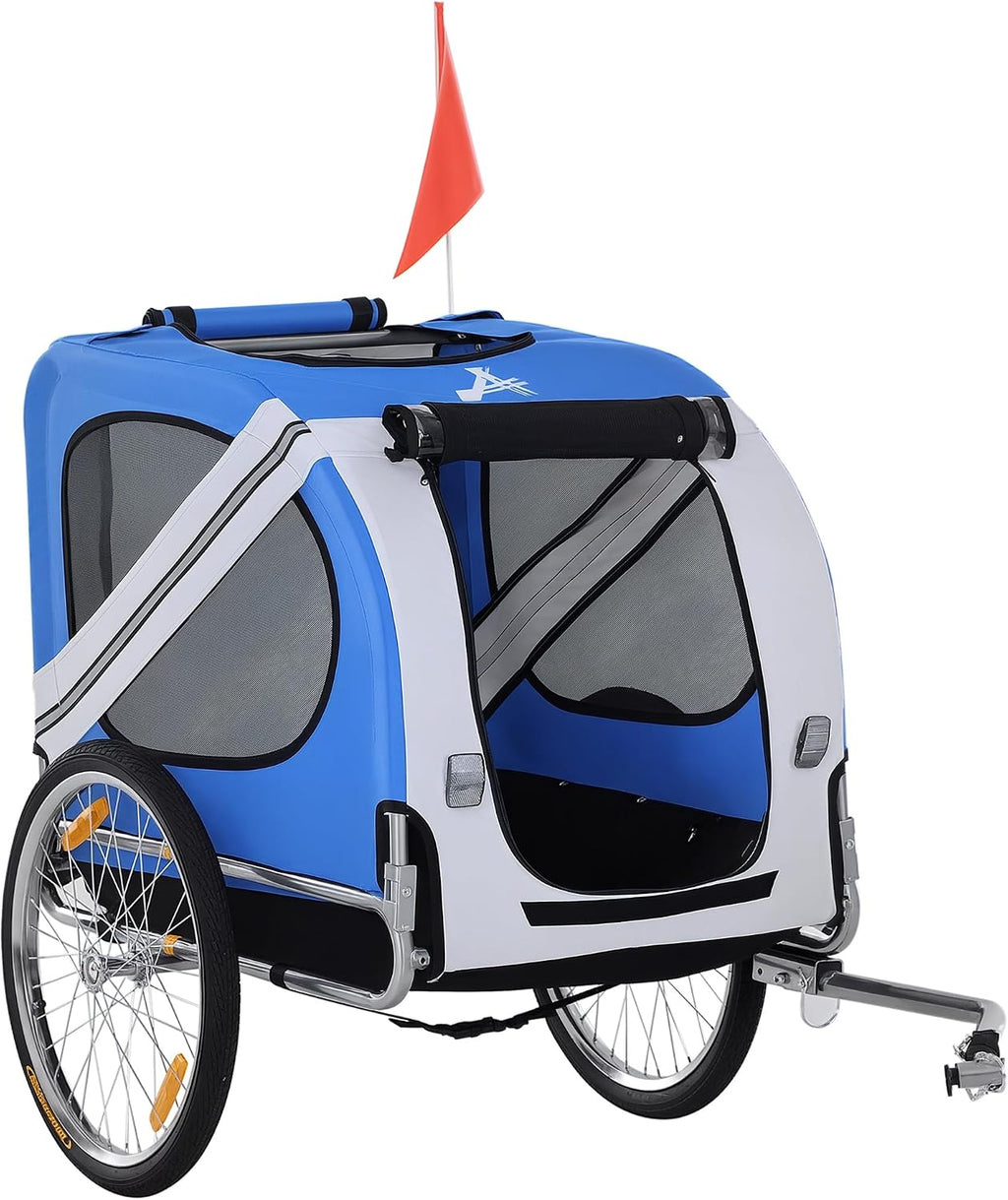 Aosom Dog Bike Trailer Easy Folding Cart Frame 20" Wheels