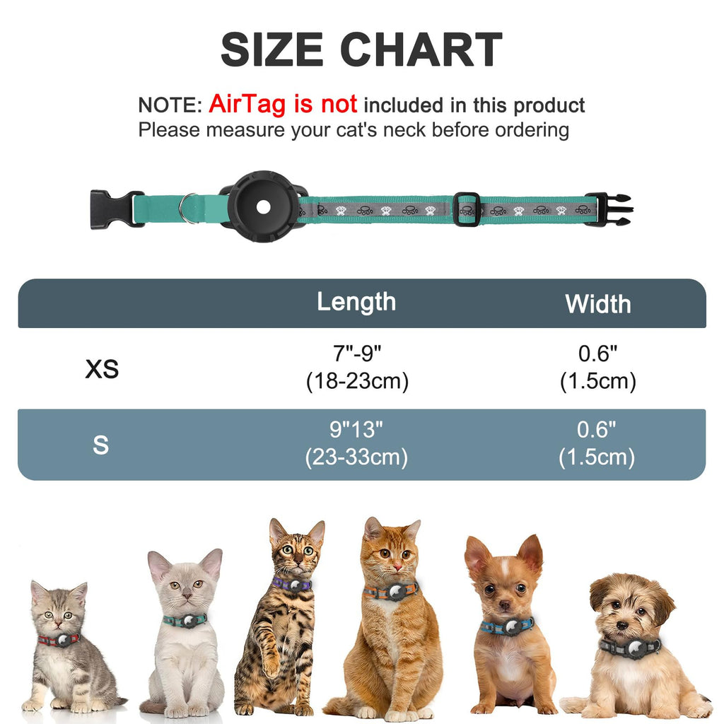 Reflective AirTag Cat Collar, Integrated Cat Collar with Air Tag Holder