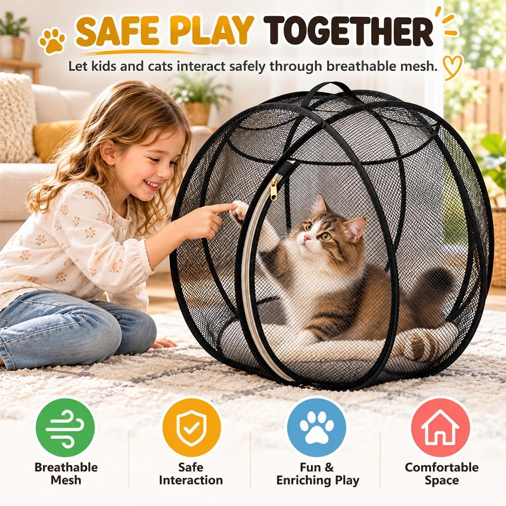 2027 New Rolly Cat Ball, 360° Rotating Outdoor Cat Enclosure，1PC