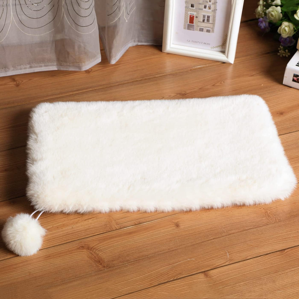 SHENGOCASE 2-Pack 10"x14" Rectangular Faux Rabbit Fur Cat Dog Bed Cushion Pad Mat, Cat Tree Tower Replacement Cushion Pa