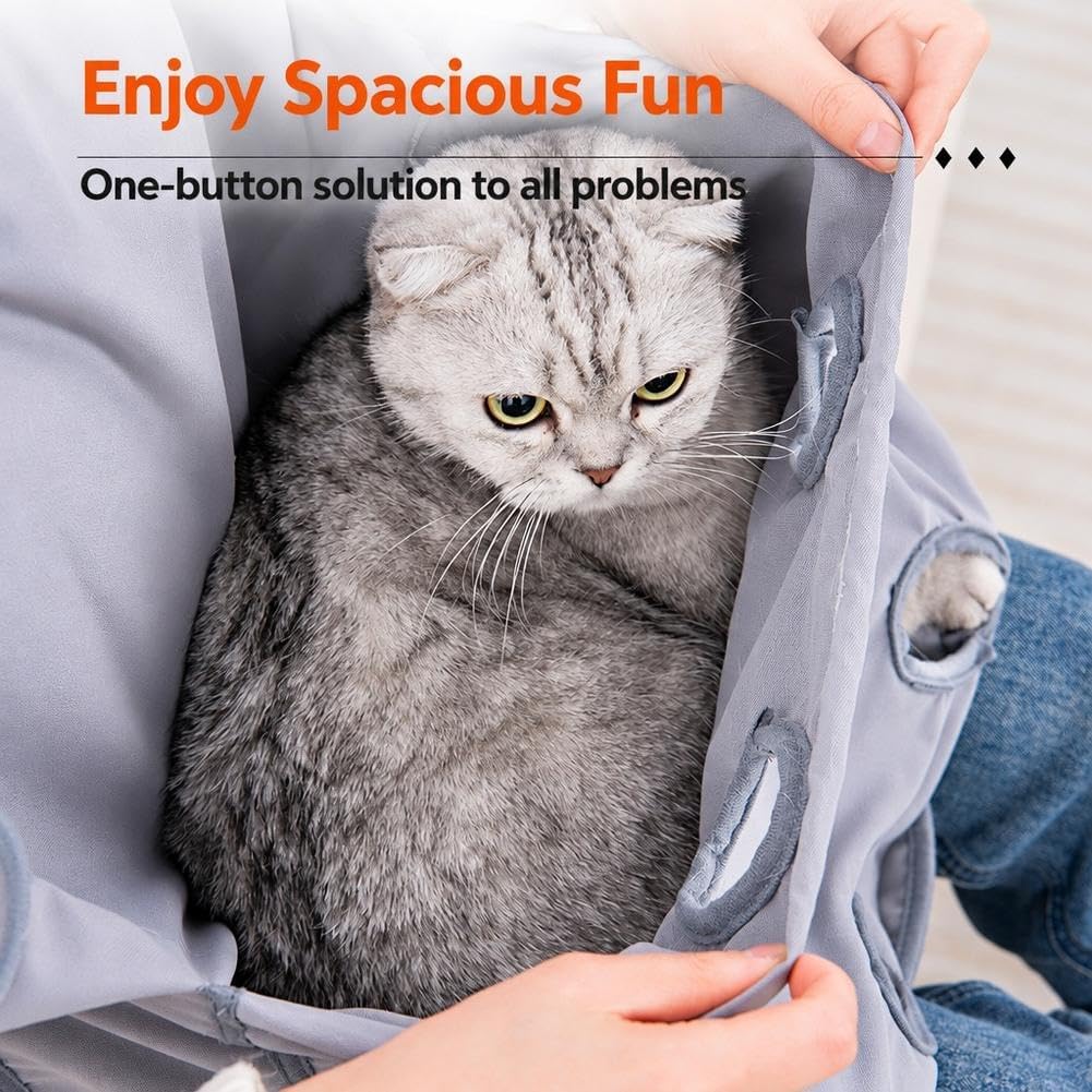 Hair Resistant Pet Cuddling Apron with Leg Holes for Holding Cats & Dogs