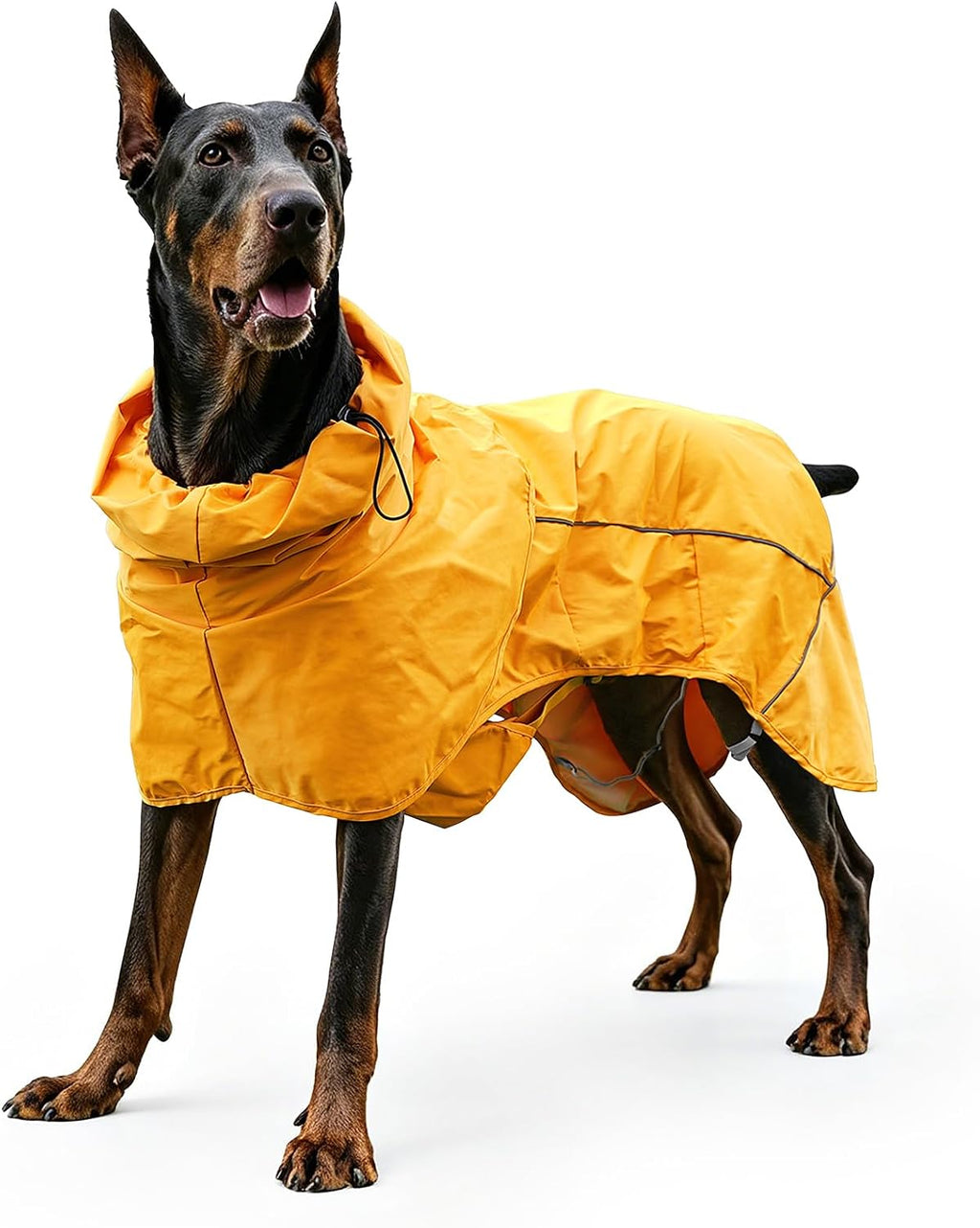 Skmeditec Dog Raincoat with Hood, Waterproof Puppy Rain Coat, Windproof Breathable Jacket with Mesh Lining, Outdoor Hiki