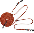 BTINESFUL 12/20/30/50FT Reflective Dog Tie Out for 2 Dogs, 1/3" Nylon Rope