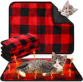 4Pack Self Heating Cat Pad Self Warming Dog Mat, Plaid, 16 x 20 Inches