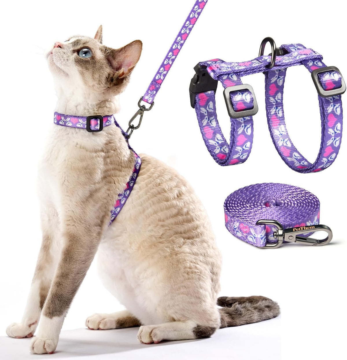 Adjustable Cat Harness and Leash Set Escape Proof (Black)