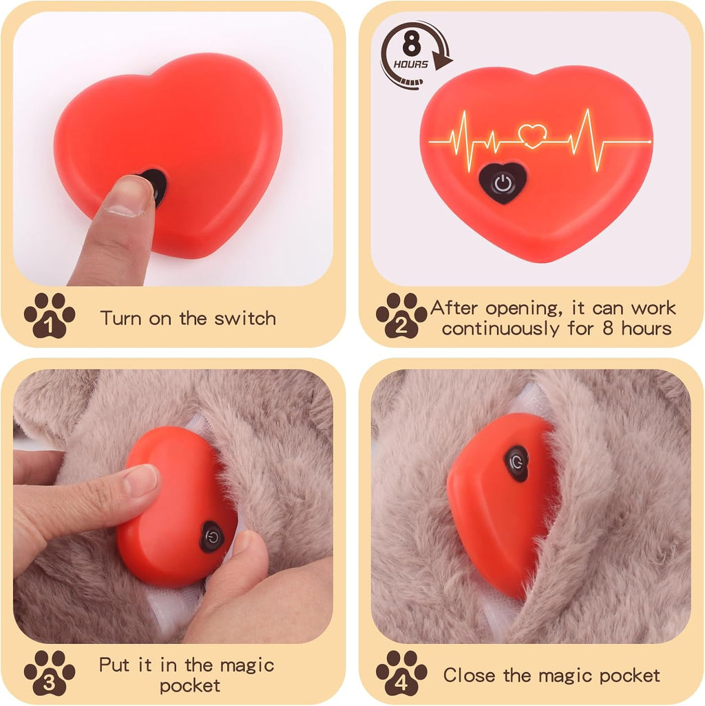 BEVERLYSHARK Beverly Shark Puppy Heartbeat Toy Dog Anxiety Relief Calming Aid Puppy Heartbeat Stuffed Animal Behavioral 