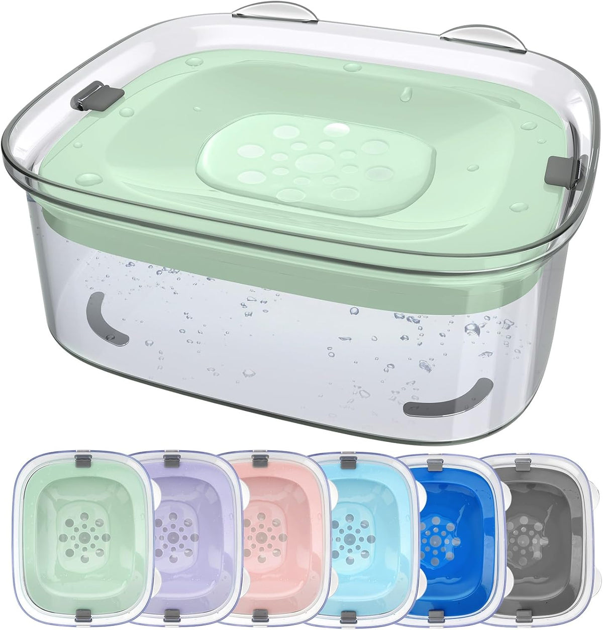 3L No Spill Dog Water Bowl with Slow Drinking Disk(Gray)