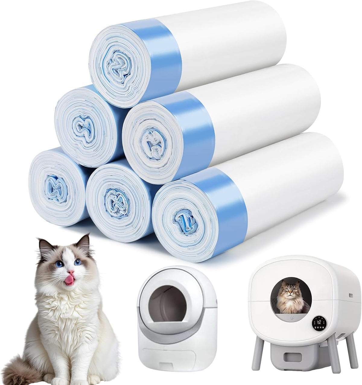 120Pcs Automatic Cat Litter Box Bags Compatible with Cmg/Fstgo, Fmo