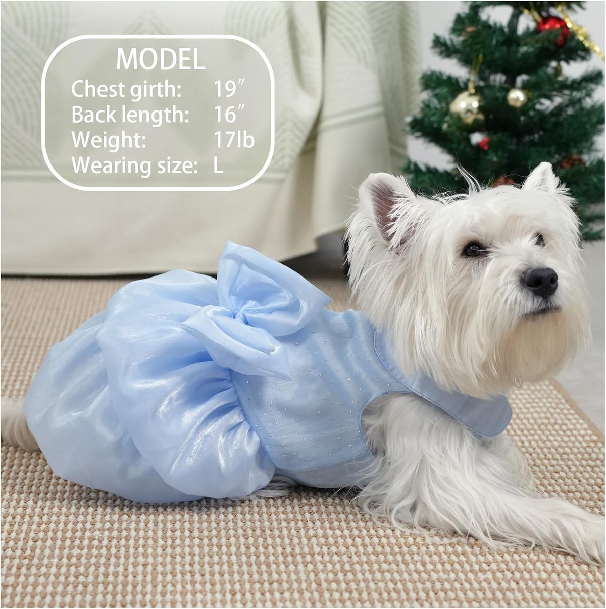 Dog Dress,Pet Wedding Dress Princess Formal Tutu Skirt with Bowknot,Puppy Birthday Party Outfit Apparel Girl for Small D