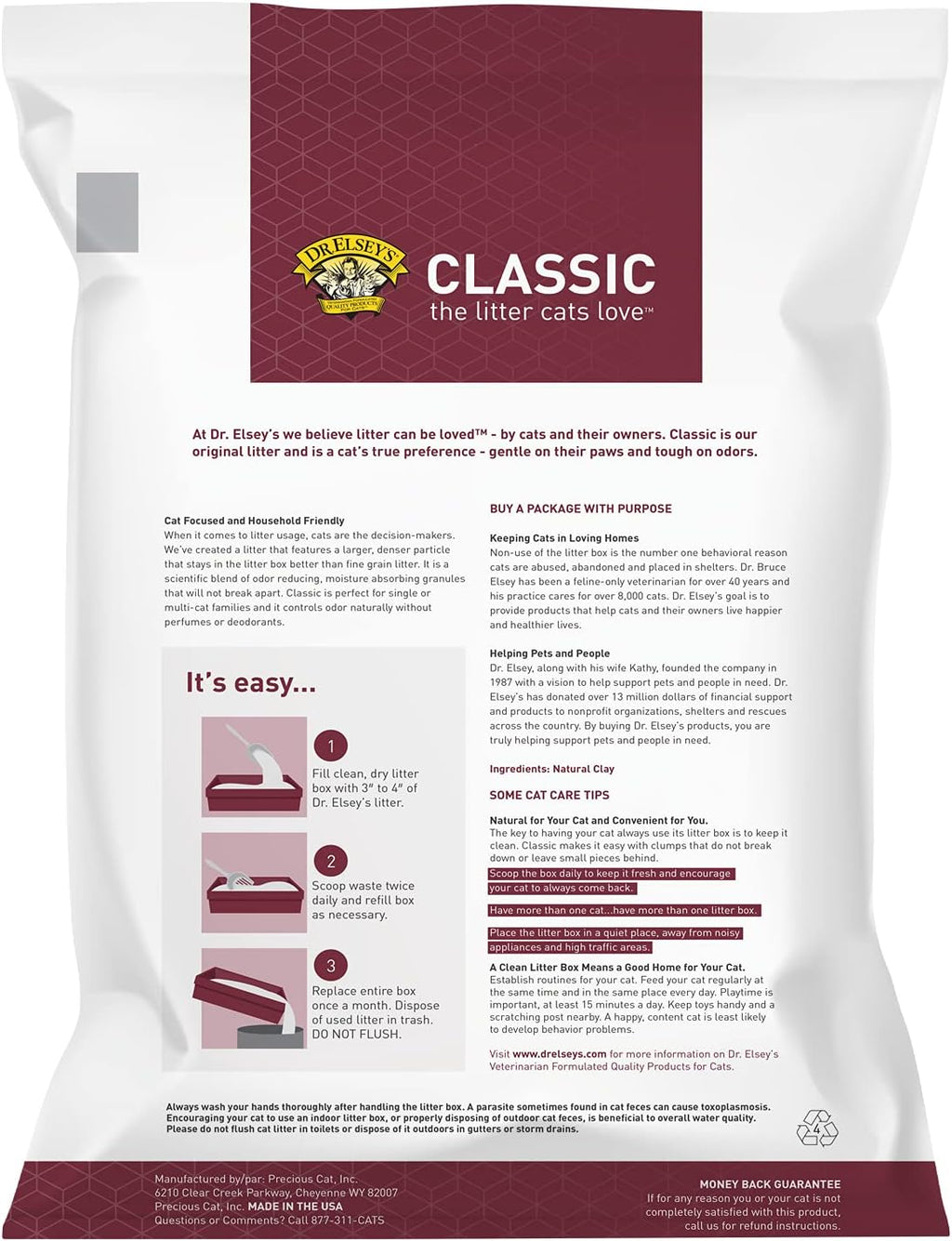 Precious Cat Classic Premium Clumping Cat Litter, 18 lb Bag