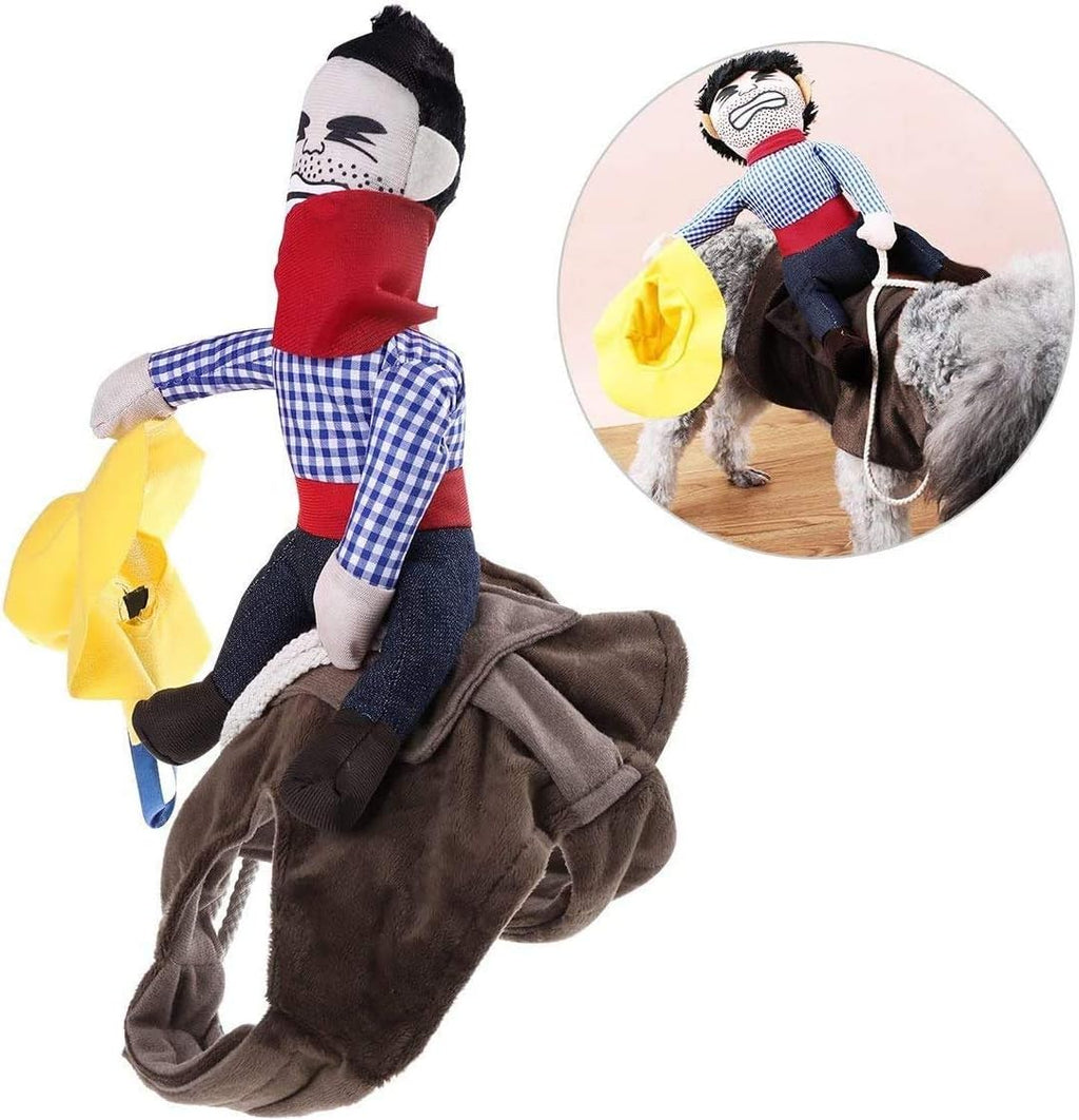 Cowboy Rider Dog Costume Dogs Outfit Knight Style Doll Hat Halloween Day Pet Costume (XL)