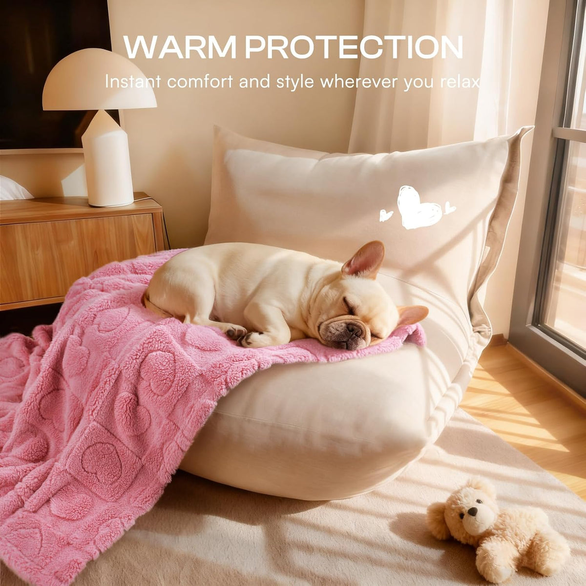 Luciphia Small Dog Blanket Washable Pet Bed Cover Soft Fluffy Puppy Blanket with Premium Fleece 300GSM Cozy Calming Cat 