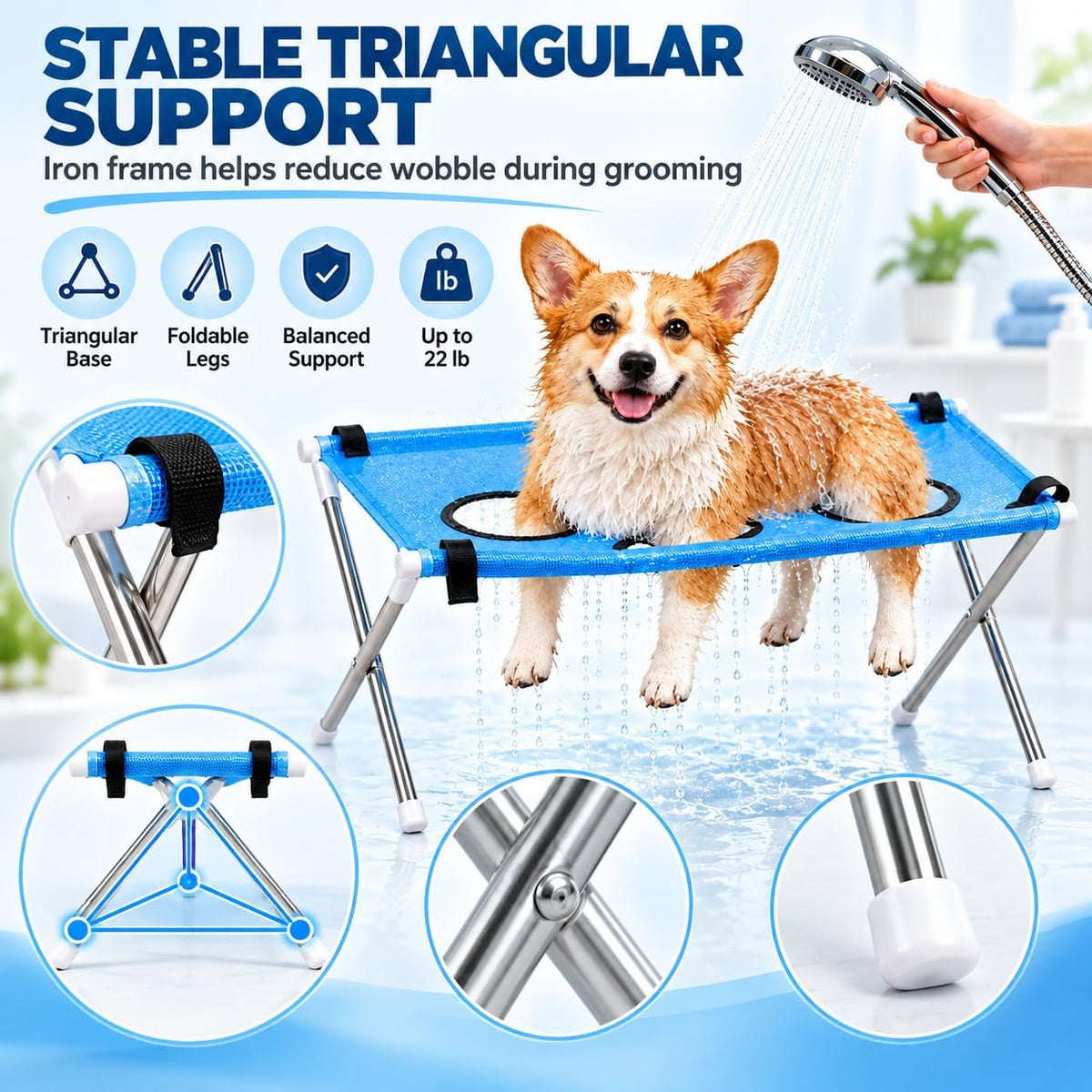 Dog Bath Hammock Grooming Bathing Shower for Pet Washing Cat Small Dogs Station Stand Holder Medium Mesa Plegable para M