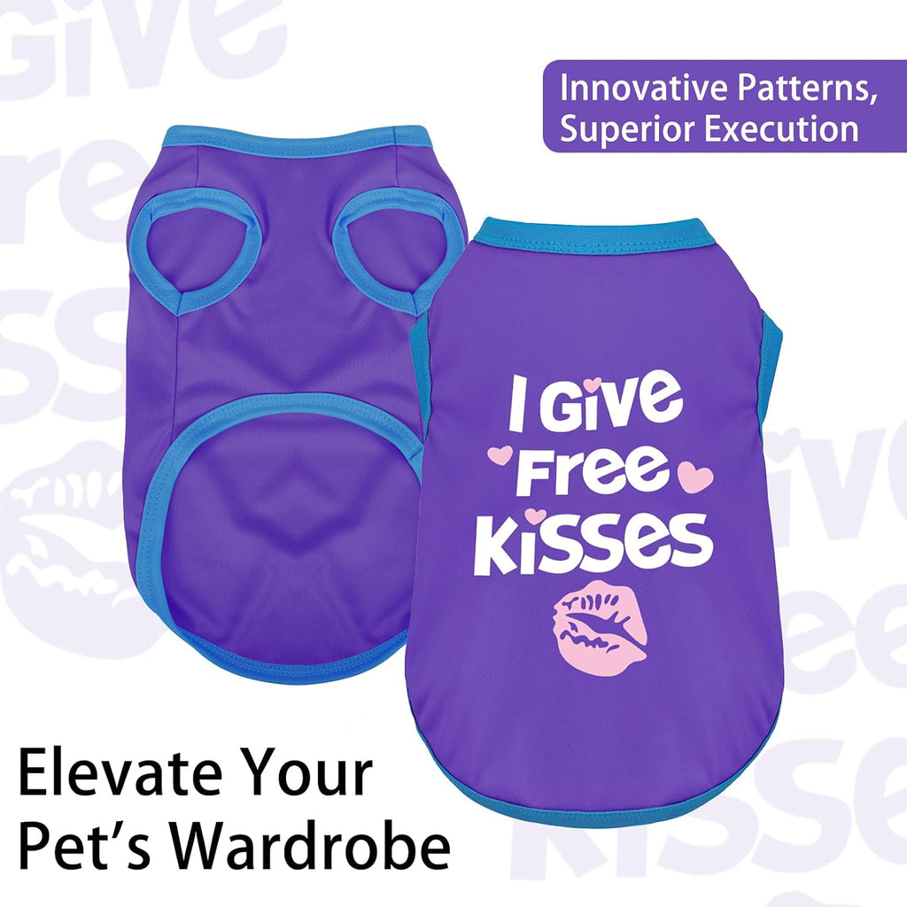 Color-Blocked Dog Tank Top with Playful Heat Transfer Designs – Lightweight Polyester Shirt for Small,MediumDogs, Perfec