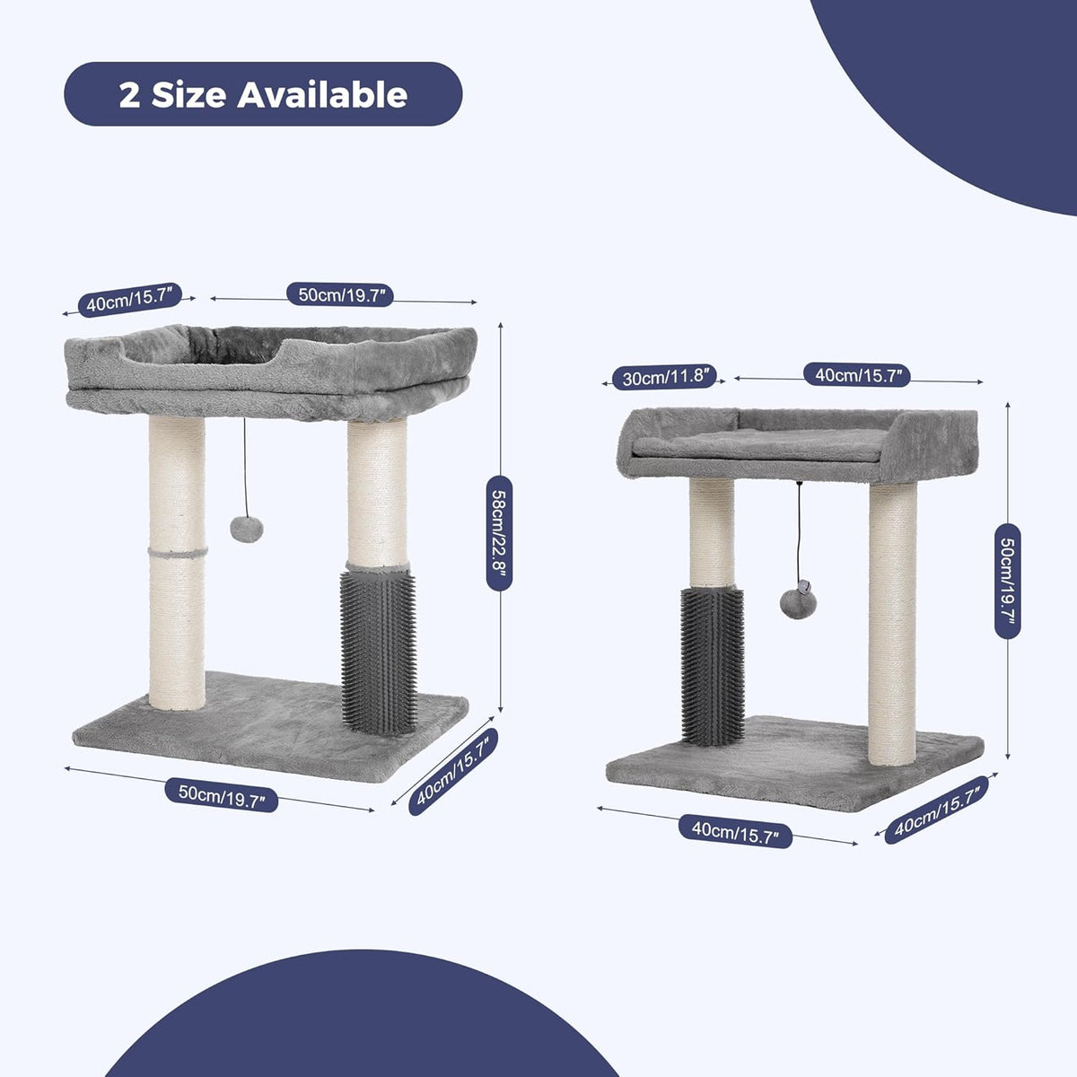 Cat Tree Tower for Large Cats Cat Scratching Post with Bed 20X16”