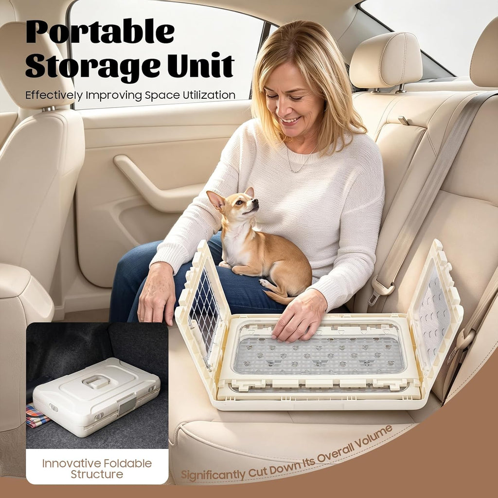 Collapsible Hard Cat Carrier Transparent Pet Crate for Cats & Small Dogs