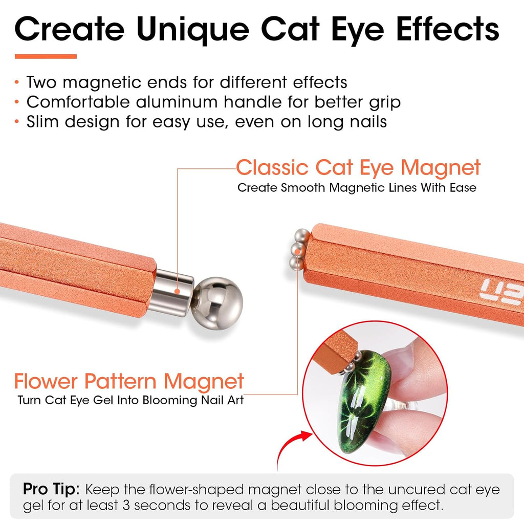 GELLEN Double-Ended Cat Eye Magnet Stick, Flower Magnet for Gel Polish