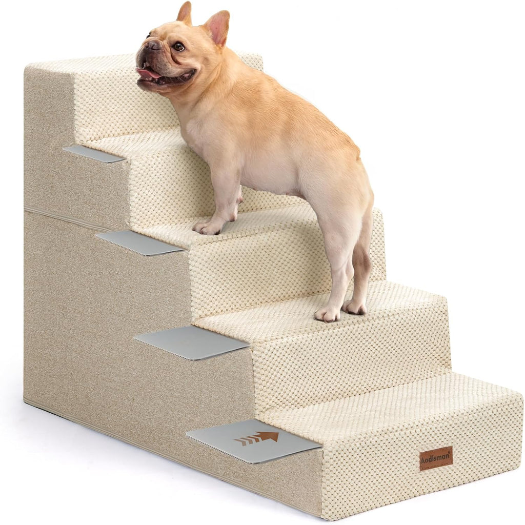 Dog Steps for Bed or Couch,4-Step Pet Stairs for Small Dogs & Cats