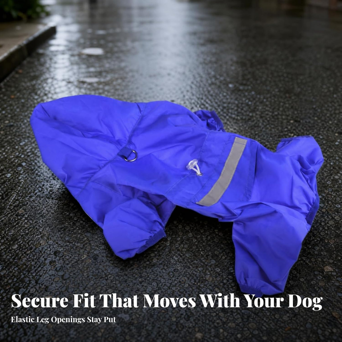 Four-Legged Dog Raincoat Reflective Hooded Dog Raincoat Water-Resistant Pet Clothing for Wet Weather Outings, 5XL