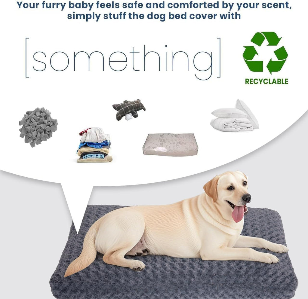 Faux Fur Dog Bed Covers – Ultra Soft Rose Velvet, Removable & Washable, Cozy & Durable,Large Pet Bed Cover Only (No Fill