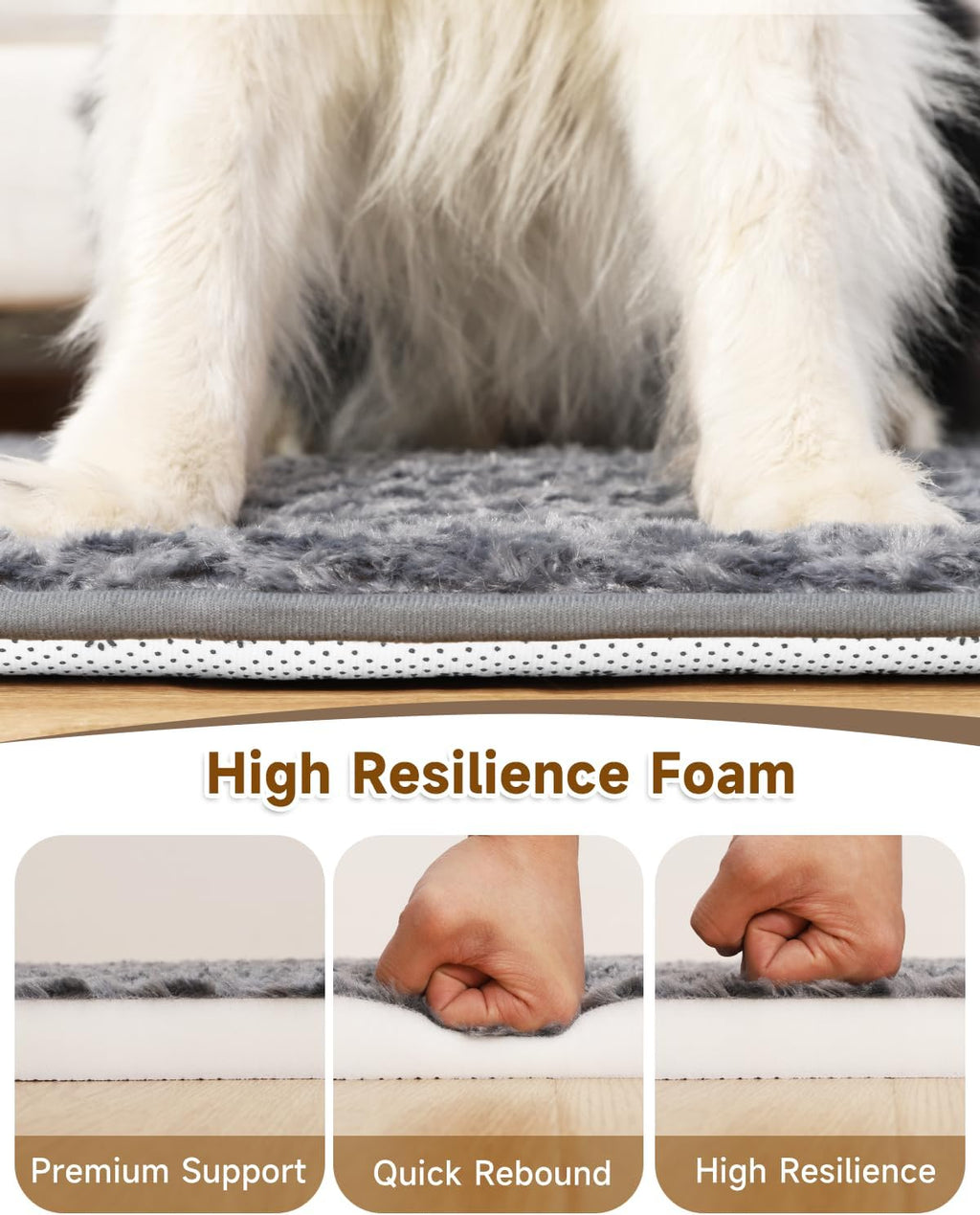 Dog Bed for Crate Pad, High Resilience Foam Crate Mat Bed, 35x22, Dark Grey