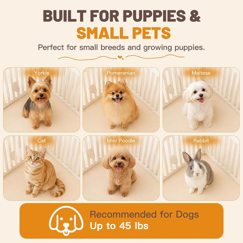 Dog Playpen Indoor with Door, 10-Panel 25.6" Tall Dog Play Pen, Easy-Assembly Plastic Puppy Playpen Fence for Dogs, Pet 