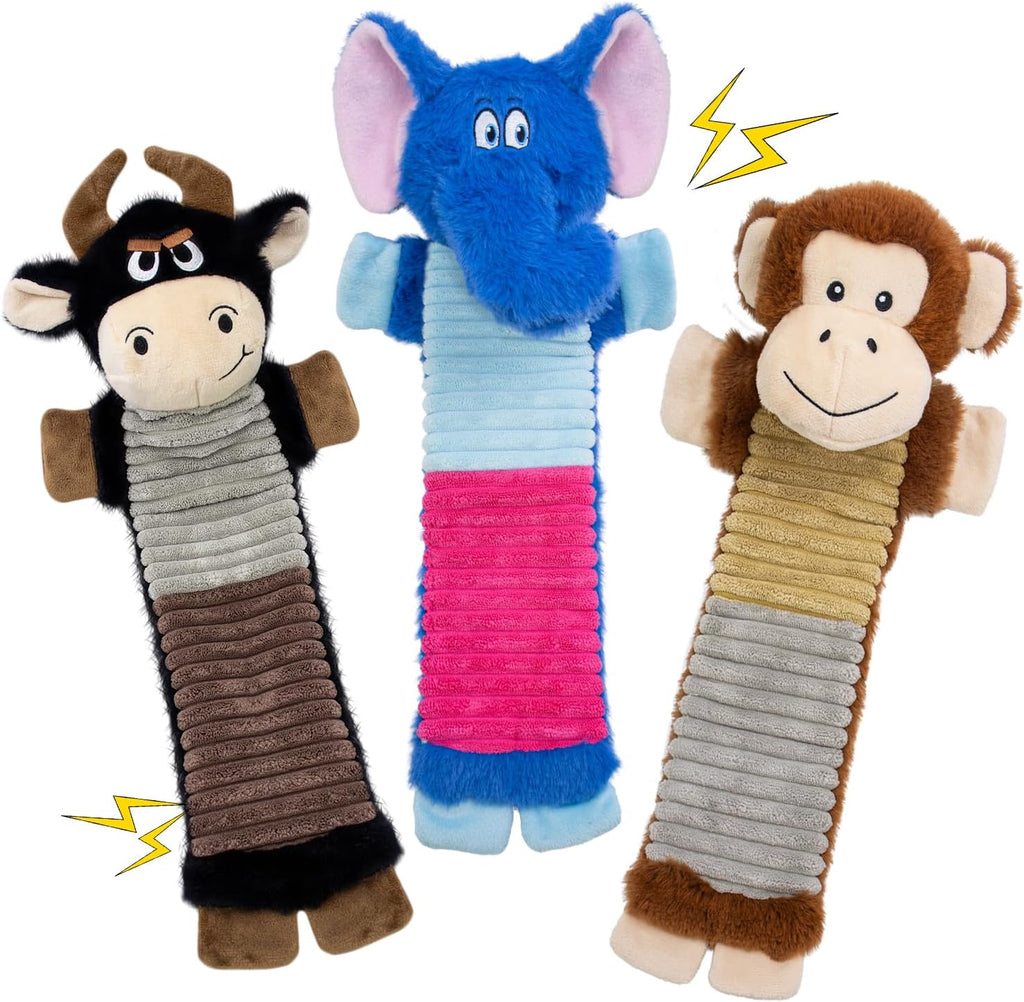 2 Pack No Stuffing Dog Squeaky Toys, Chew with Crinkle to Large Puppy
