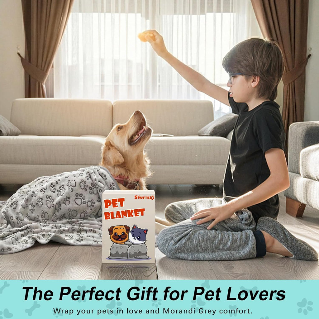 Stuffed® Premium Soft Dog Blanket Washable, 40"x32" Cat Blanket for Indoor Cats Large Medium Small Dog Puppy Essentials 