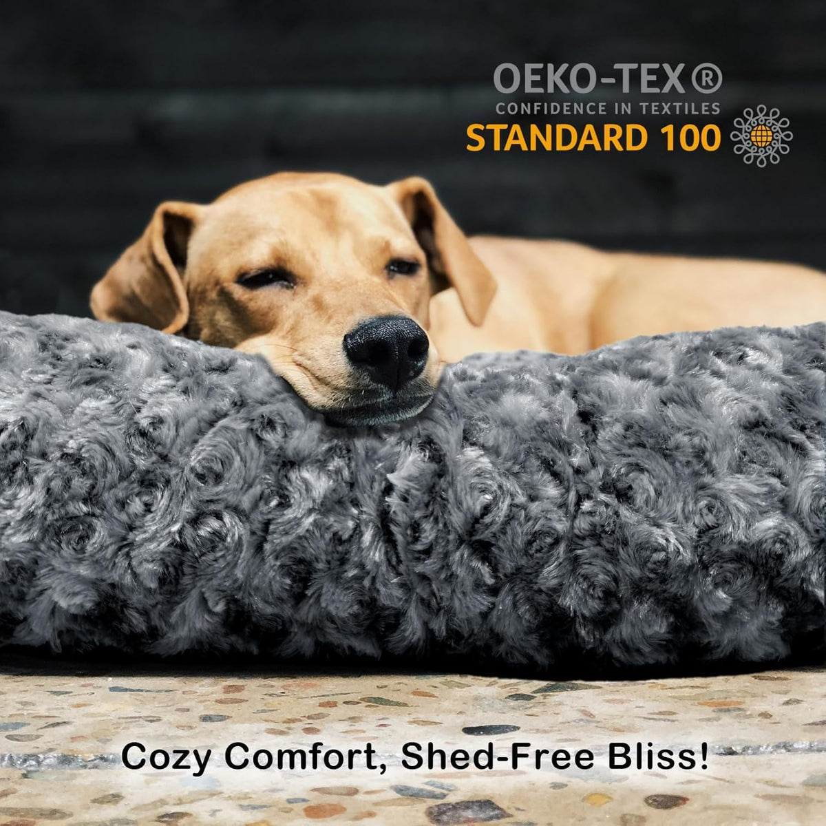 Faux Fur Dog Bed Covers – Ultra Soft Rose Velvet, Removable & Washable, Cozy & Durable,Large Pet Bed Cover Only (No Fill