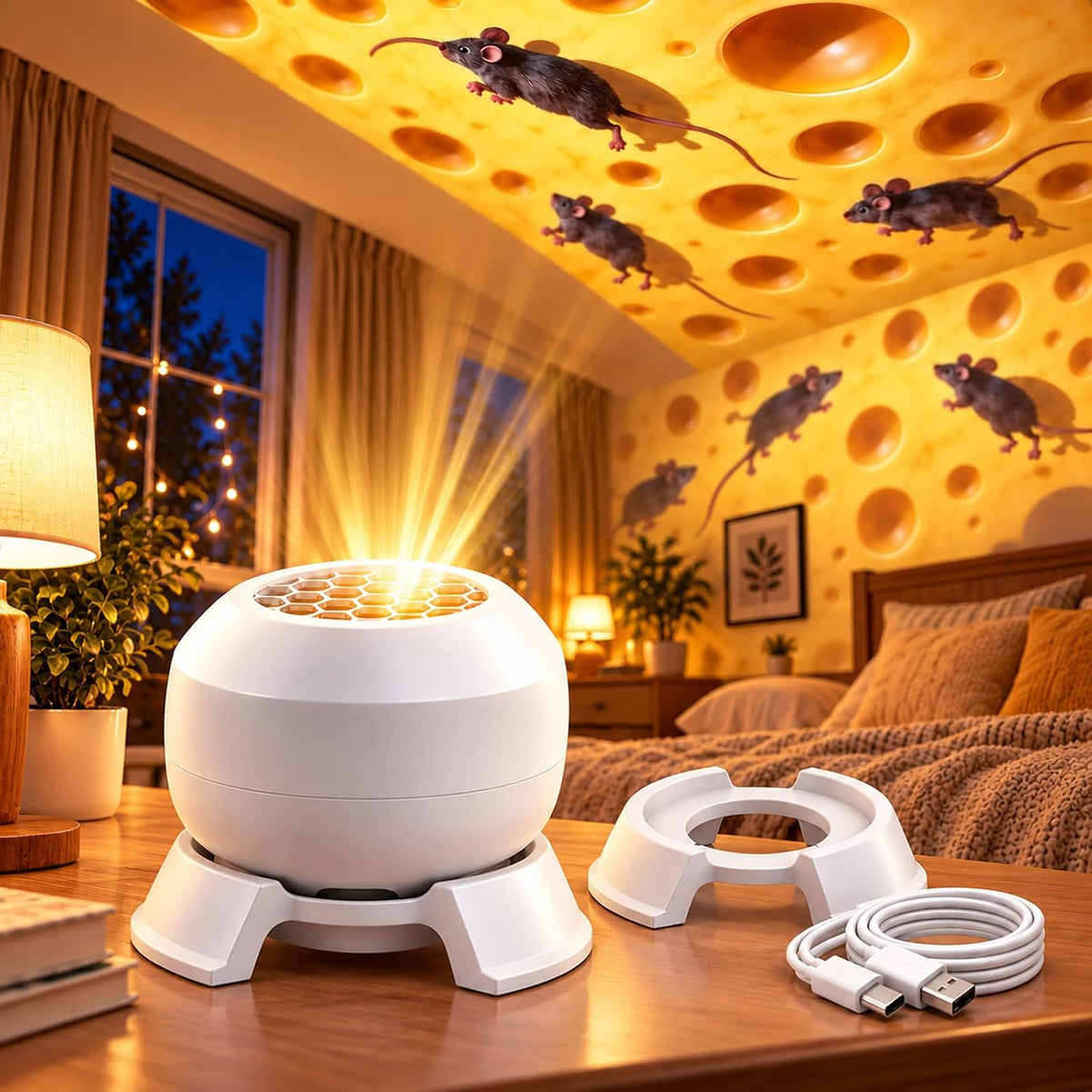 Rotating Cat Projector Toy, Interactive LED Projection Light for Kitten