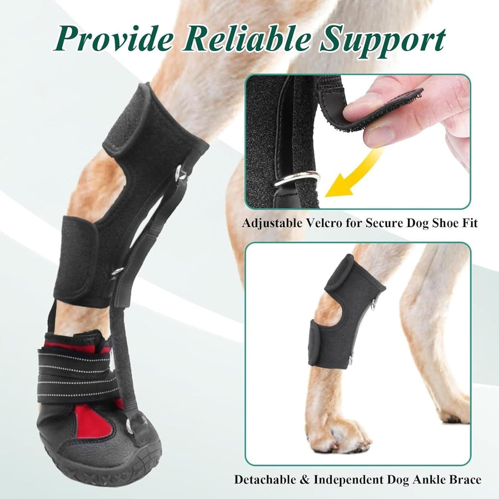 Paw Protectors for Dogs，Dog Brace for ACL Tear Back Leg，Corrective Dog Shoes Safely Lift Toes, Dog Brace for ACL Tear, A