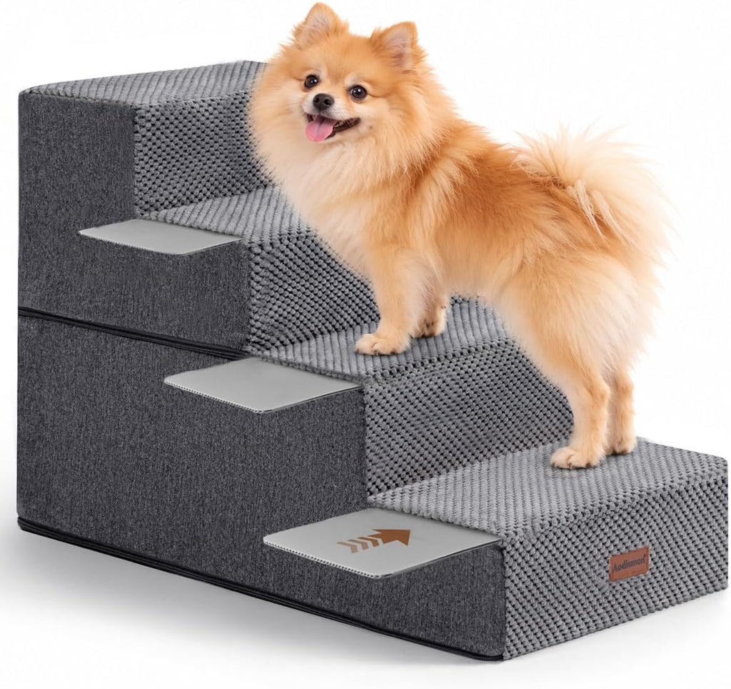 Dog Steps for Bed or Couch,4-Step Pet Stairs for Small Dogs & Cats