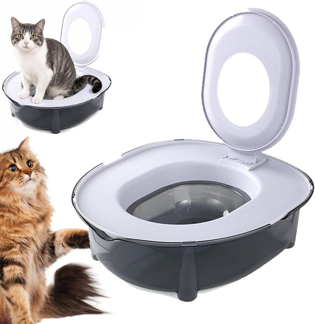 Cat Toilet Trainer Kit Universal, Reusable Portable Litter Box (Gray)