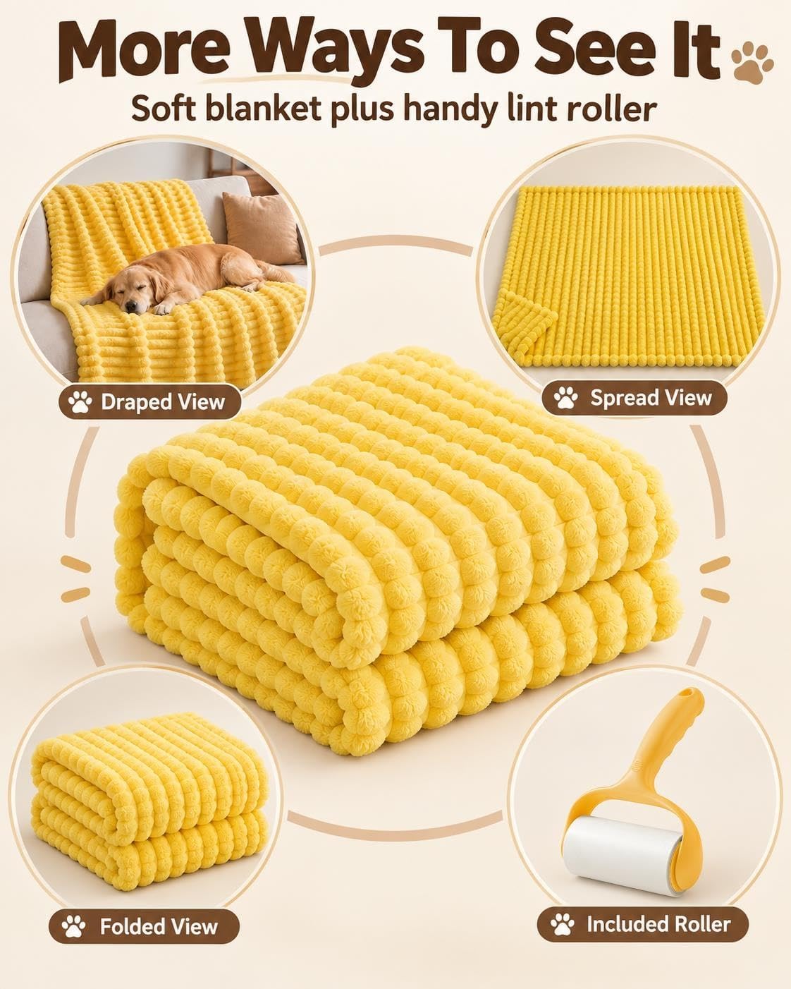 Emotional Support Blanket Yellow Calming Dog Anxiety Security Blankets