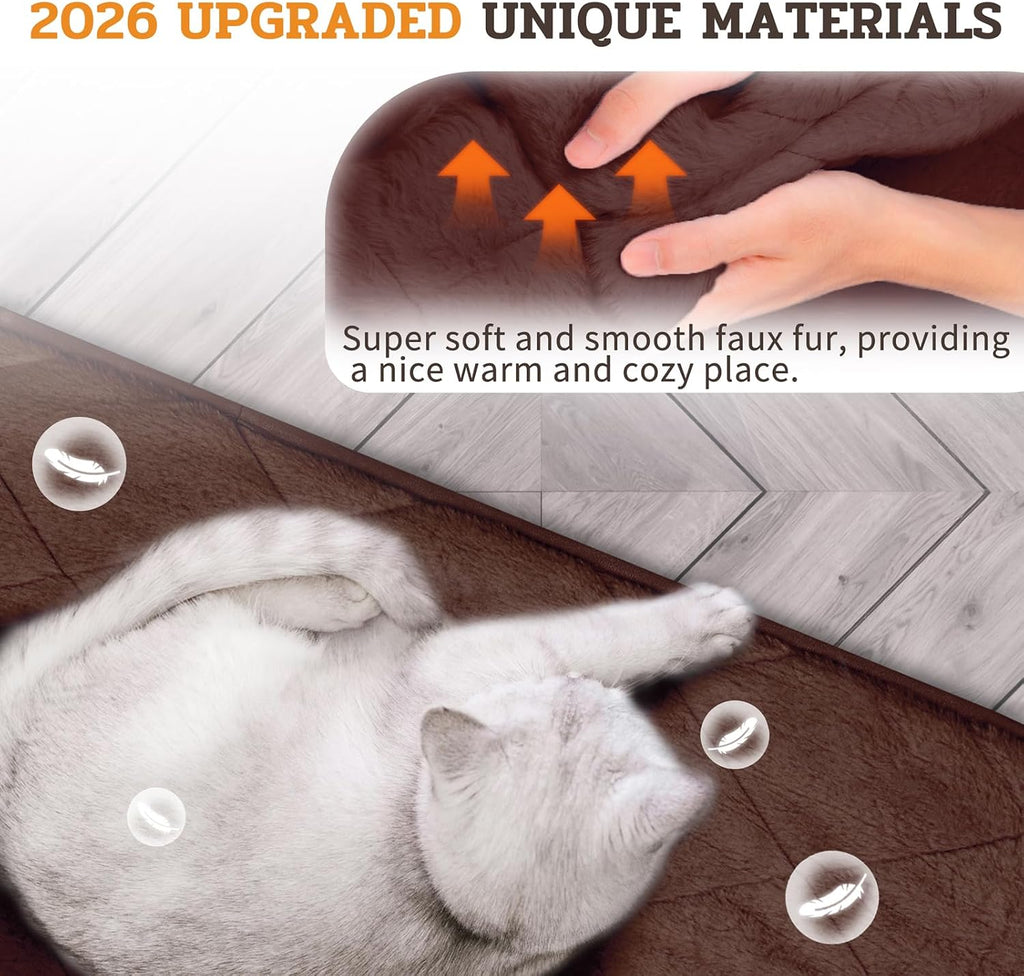 NWK Self Warming Thermal Pet Mat for Dogs and Cats (Coffee Brown, Small)