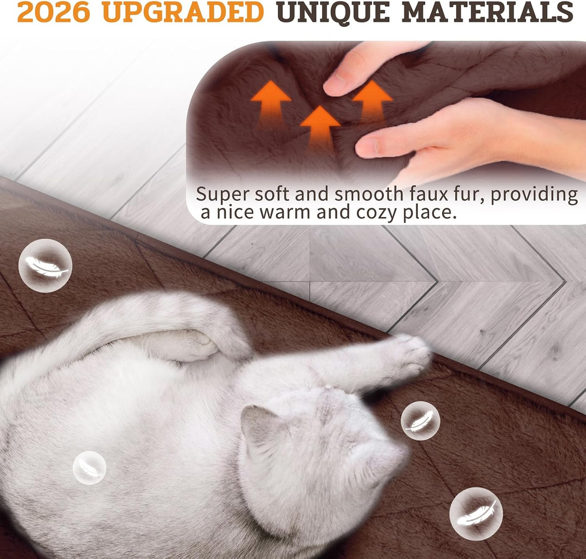 NWK Self Warming Thermal Pet Mat for Dogs and Cats (Coffee Brown, Small)